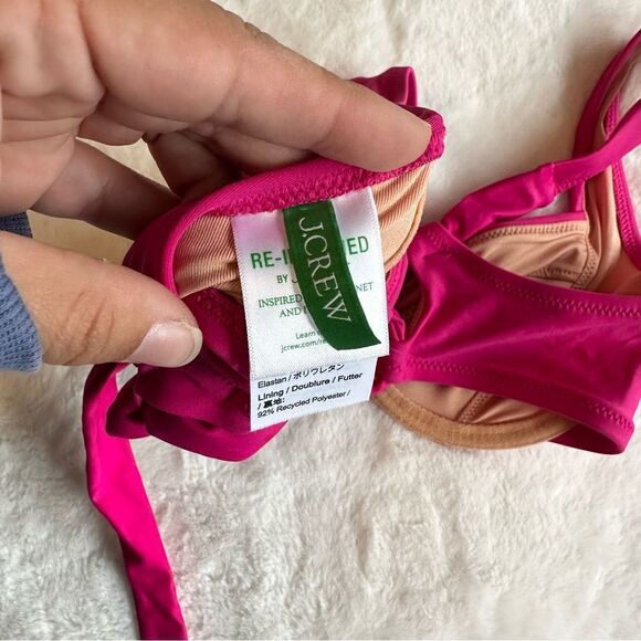 J.Crew Women’s Cross-Back Underwire Bikini Top Pink Size 34A - Picture 4 of 9